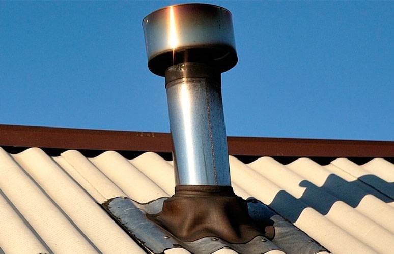 Средства для герметизации печной трубы на крыше из профнастила