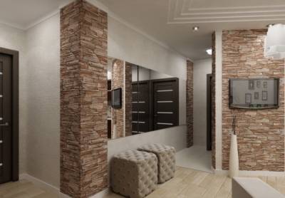 Обои под камень: 70 фото, идеи в интерьере прихожей, гостиной, кухни и спальни