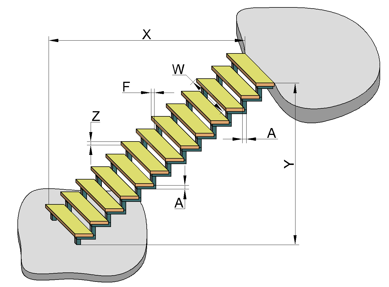 Металлическая поворотная лестница: чертежи конструкций с забежными ступенями на второй этаж, варианты с поворотом на 90 градусов