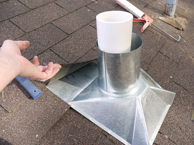 Делаем правильное отверстие в кровле под дымоход в бане