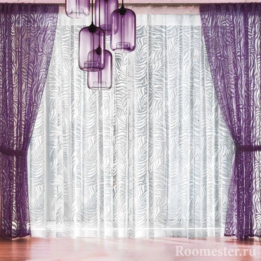 Тюль с горизонтальной полоской – интересное решение декора помещения (100+ фото)