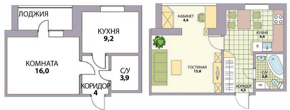 Ремонт в хрущевке 2х комнатной - фото дизайна и планировки хрущевки в двухкомнатной квартире 43 кв м и 44 кв м
