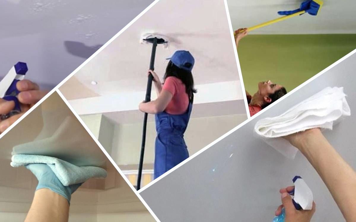 Как помыть матовый и глянцевый натяжной потолок в домашних условиях