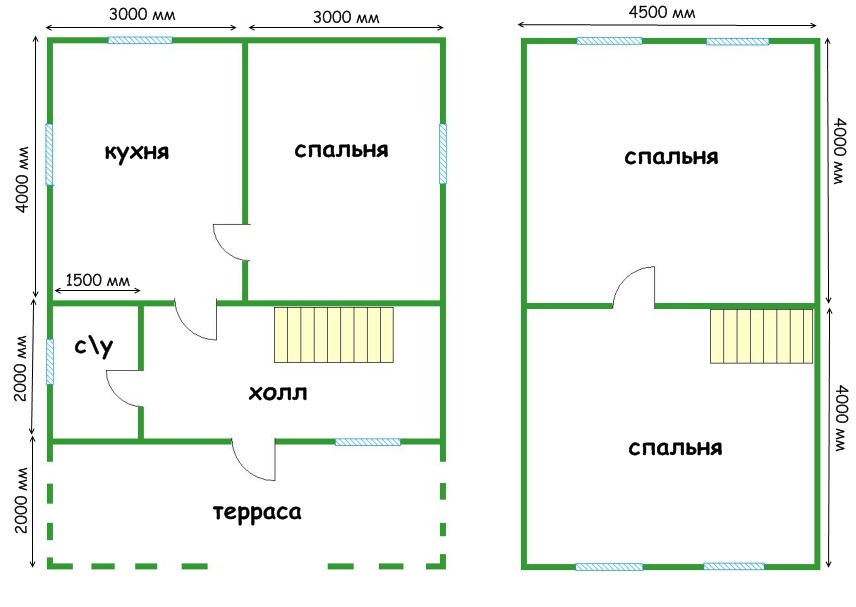 Фото и примеры планировки домов 8х8, 6х6, 10х10, 8х10 и других размеров