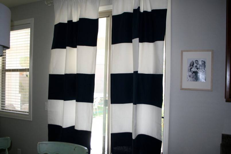 Полосатые тюли: применение в интерьере