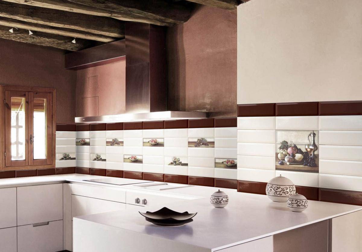 Плитка кабанчик на фартук кухни – размеры, раскладка и фото в интерьере