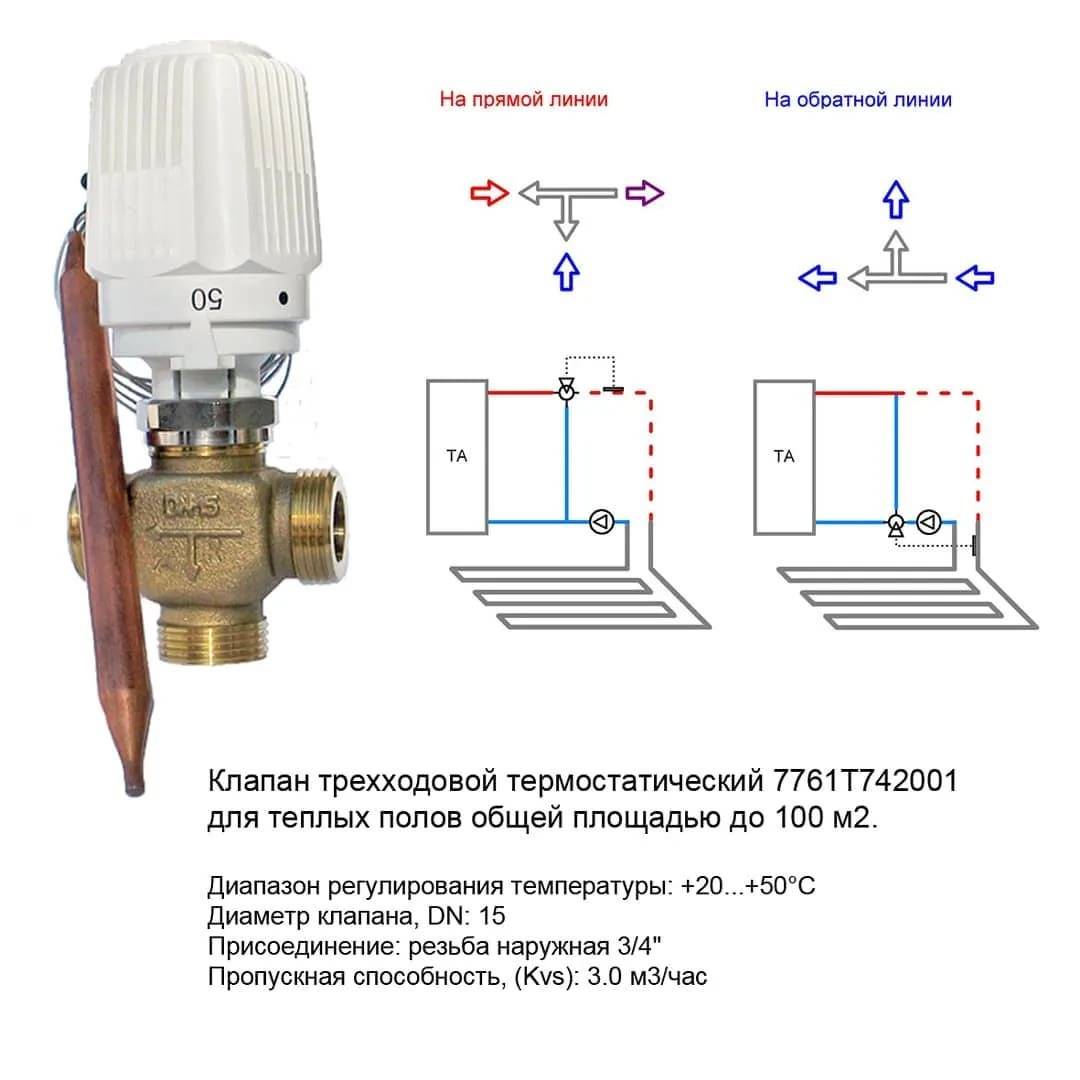 Как подключить трехходовой клапан