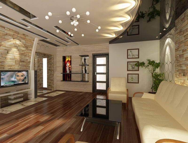 Дизайн потолка в гостиной (82 фото): красивые примеры-2021 оформления зала площадью18 кв. м, современные навесные варианты, какой потолок лучше сделать в квартире