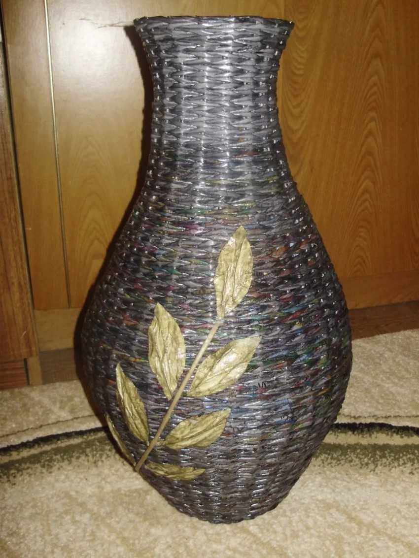 Как сделать вазу легко. Напольная ваза. Плетеные вазы напольные. Вазы своими руками. Декорирование вазы своими руками.