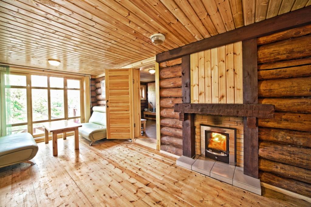 Интерьер деревянного дома из бревен