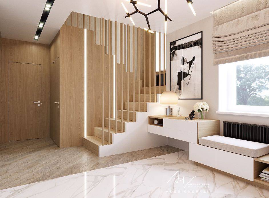 Дизайн коридора в частном доме с лестницей фото