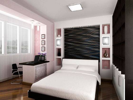 Кабинет-спальня (70 фото): дизайн спальной комнаты с рабочим местом, стол и кровать в одной плоскости, идеи совмещения и правила зонирования