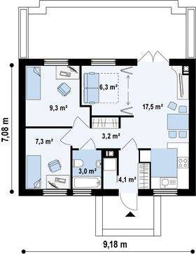 Проект одноэтажного дома-студии