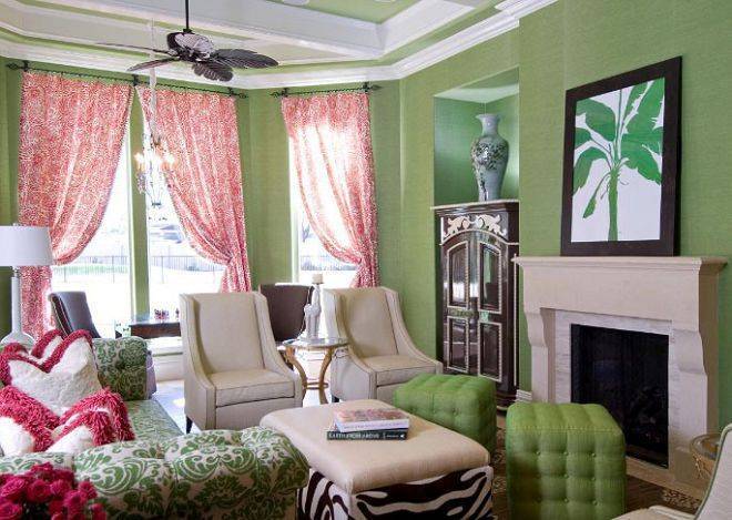 Какие шторы подойдут к зеленым обоям? 46 фото как лучше подобрать цвета в комнату, как сочетаются светло-зеленые обои с синими занавесками