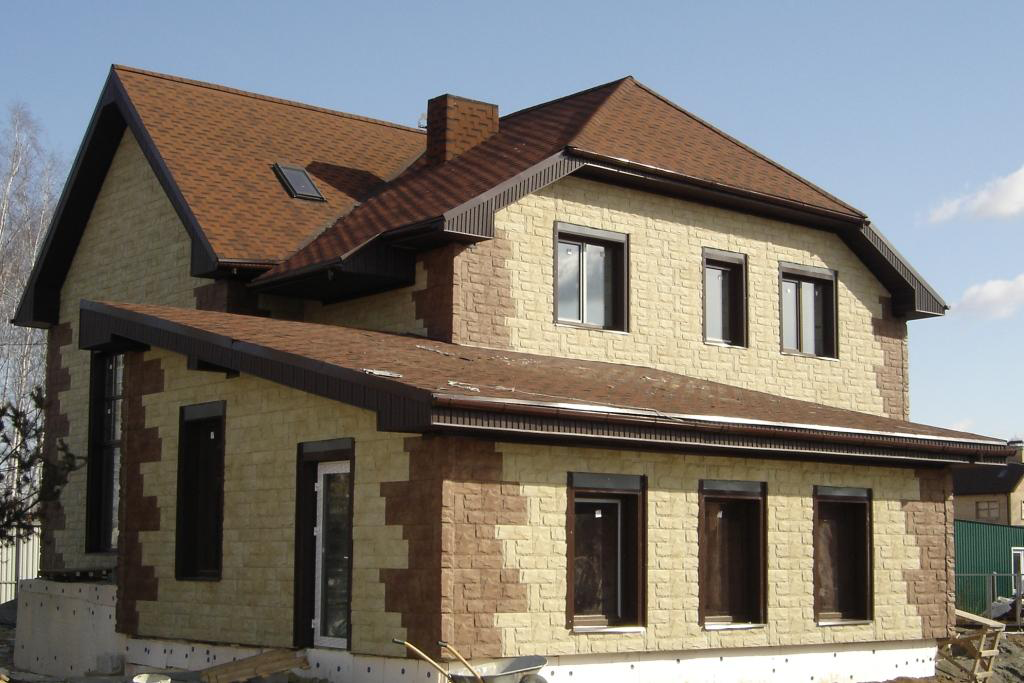 Фасадная плитка под камень: гибкая цокольная и облицовочная для фасада дома, модель под «рваный» камень