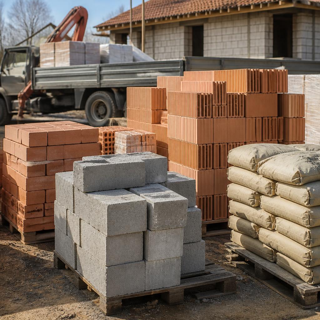 выбор и закупка материалов для частного дома: кирпич, газобетон, керамические блоки, смеси.