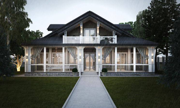 Дизайн загородного дома в классическом стиле. 20 фото