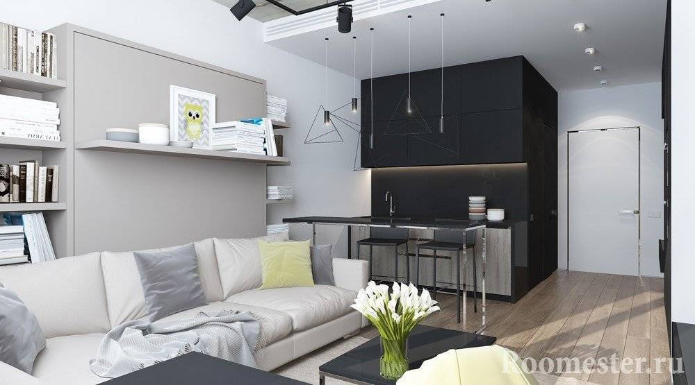 Дизайн квартиры студии 25 кв. м. фото-проекты молодых дизайнеров