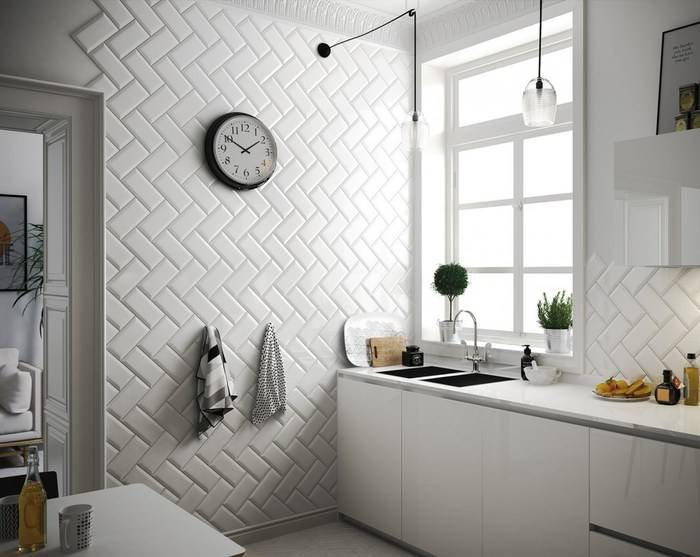 Укладка плитки кабанчик на фартук кухни: расчет, варианты, технология своими руками