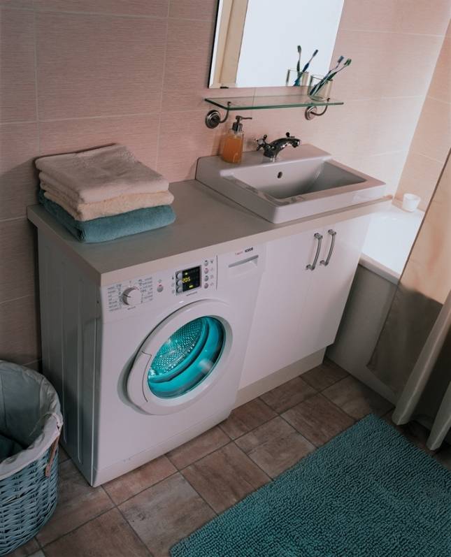 Стиральная машина в ванной комнате: дизайн, фото и установка