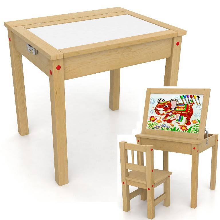 Детский стол-трансформер: выбираем деревянные письменные парты с мольбертом и стулом для ребенка
