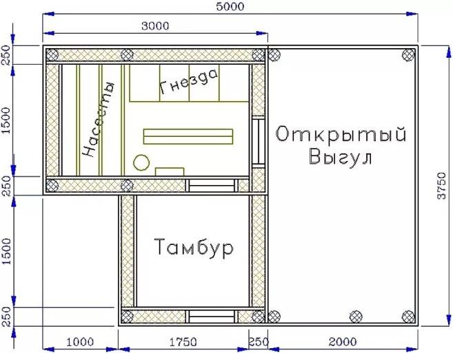 Зимний курятник на 20 кур своими руками – чертежи с фото и видео