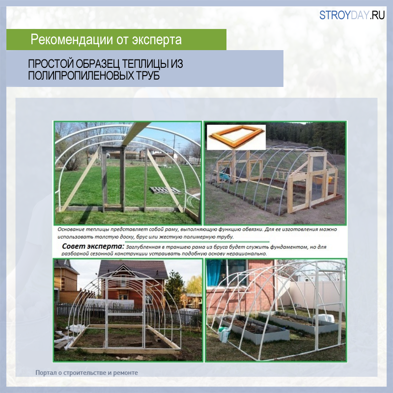 Парник из полипропиленовых труб своими руками чертежи