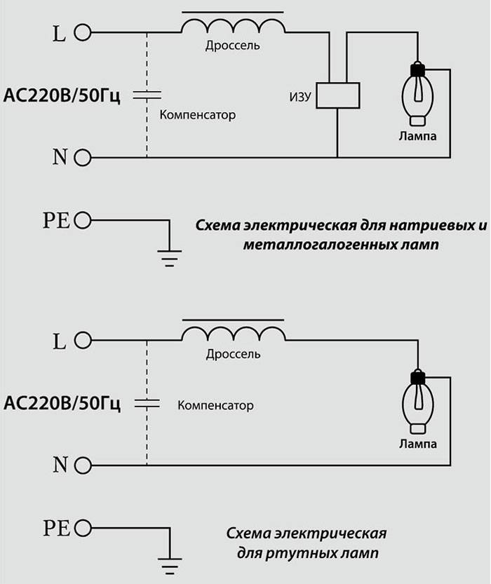 3 схемы подключения лампы дневного света без дросселя и стартера. как зажечь сгоревшую люминесцентную лампу.