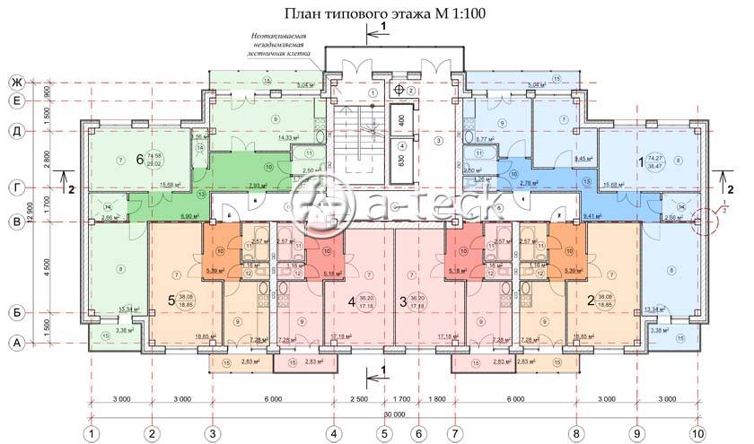 Кладочный план многоэтажного дома