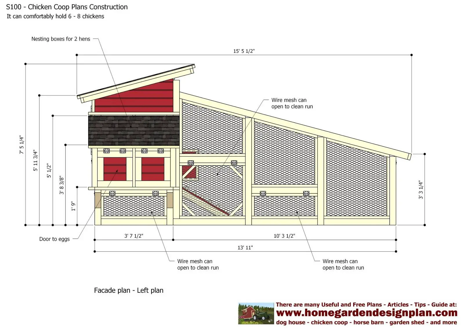 Курятник на 15 кур своими руками чертежи