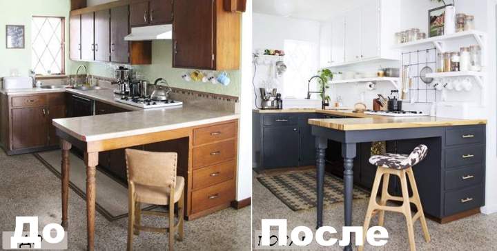Как обновить старый кухонный гарнитур: советы и идеи