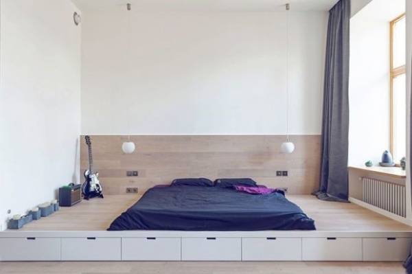 Кровать-подиум: нестандартные решения для комфортного сна (+71 фото)