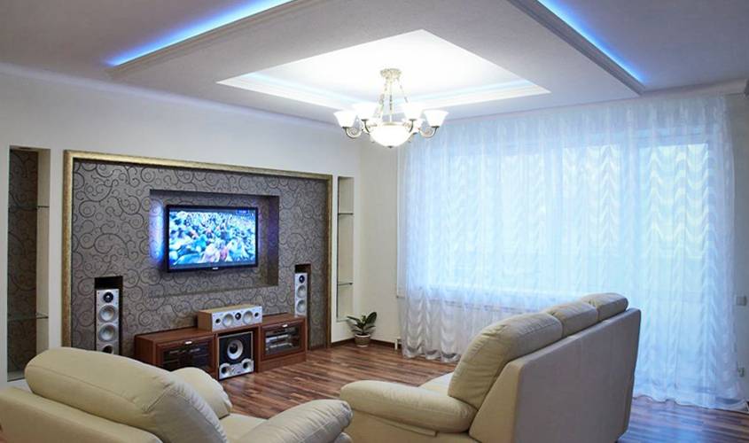 Двухуровневый потолок из гипсокартона своими руками (65 фото): как сделать двухуровневую конструкцию с подсветкой