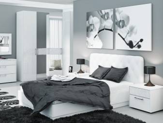 Белый спальный гарнитур (55 фото): белый глянец и винтажный с серебром в интерьере