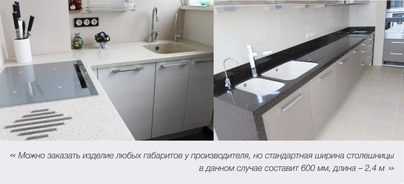 Размеры и стоимость столешницы для кухни из дсп