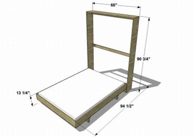 Шкаф кровать трансформер чертежи с размерами