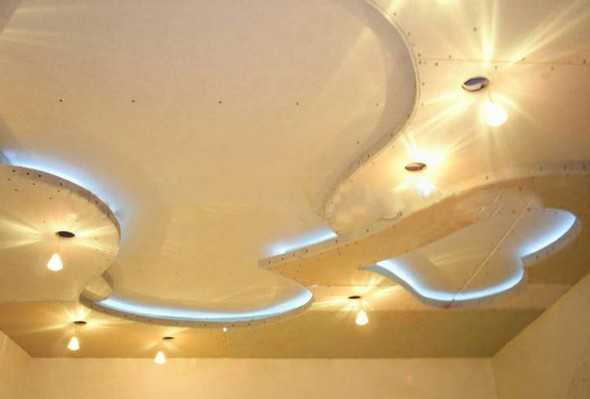 Потолки из гипсокартона для спальни: фото, дизайн, виды форм и конструкций