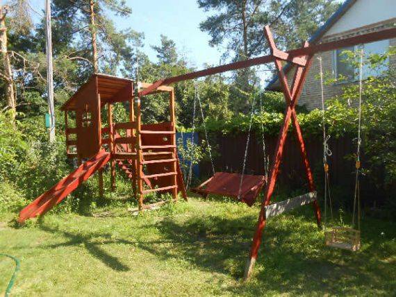 Детские игровые площадки на даче своими руками (100 фото)