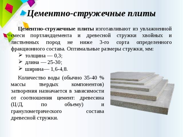 Цсп: цементно-стружечная плита, свойства, характеристики, применение