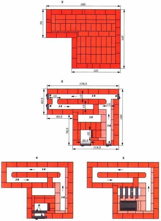 Русские печи с лежанкой и плитой: фото, схема проекта, порядовка кладки, размеры чертежа, обогревательный щиток с варочной панелью