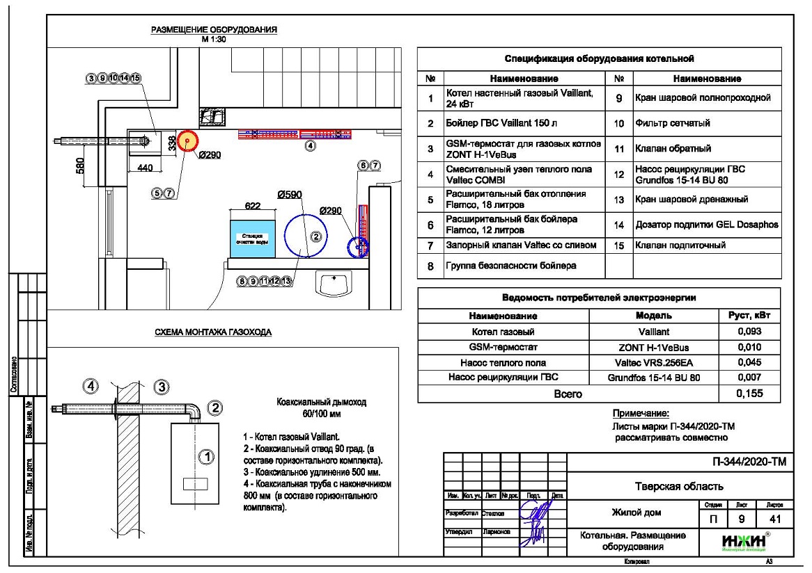 Схема установки газового котла в частном доме по госту