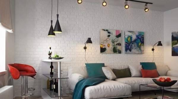 Варианты дизайна белых кирпичных стен