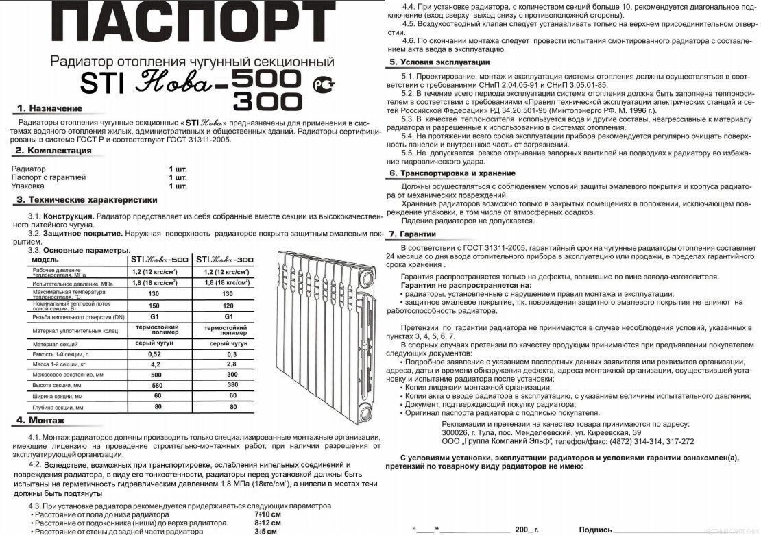 Чугунные радиаторы отопления konner