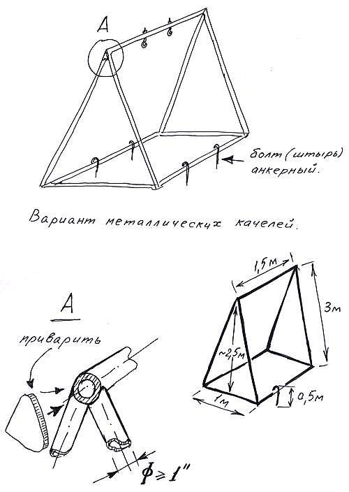 Металлические садовые качели своими руками, чертежи, виды, нюансы