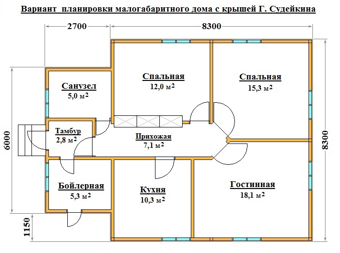 План дома одноэтажного онлайн конструктор