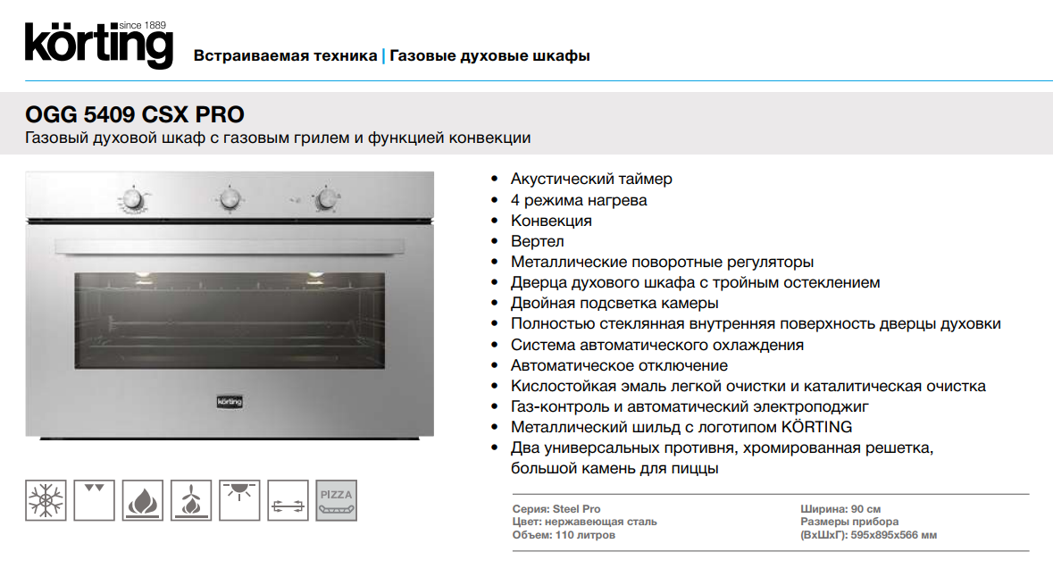 Главный секрет шеф-повара — духовой газовый встраиваемый шкаф для кухни