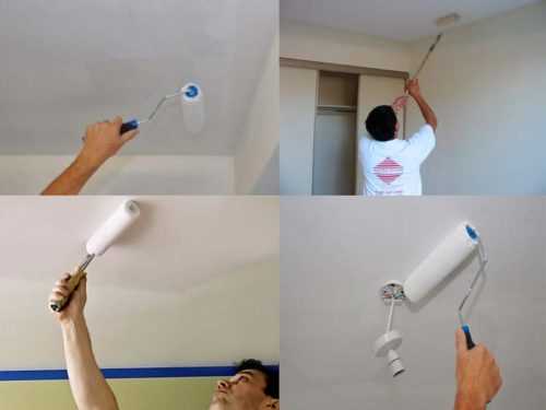 Как красить потолок водоэмульсионной краской видео