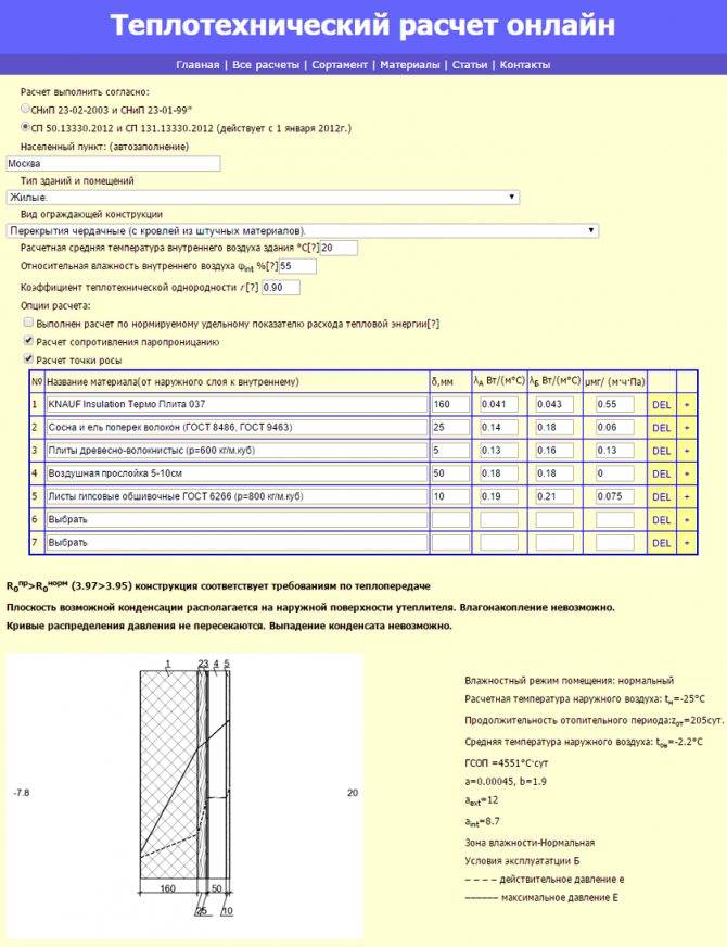 Калькулятор расчёта толщины утепления для стен деревянного дома