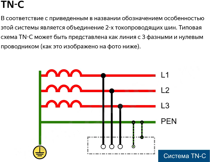 Системы заземления: tn-c, tn-s, tn-c-s, особенности