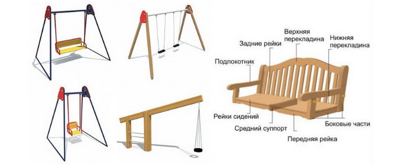 Как сделать детские качели на даче своими руками из дерева чертежи